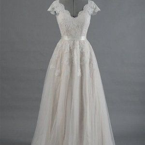 Lace ivory wedding dress